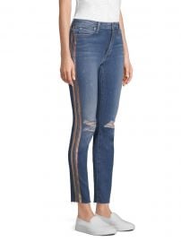 Charlie Metallic Striped Ankle Jeans at Saks Fifth Avenue